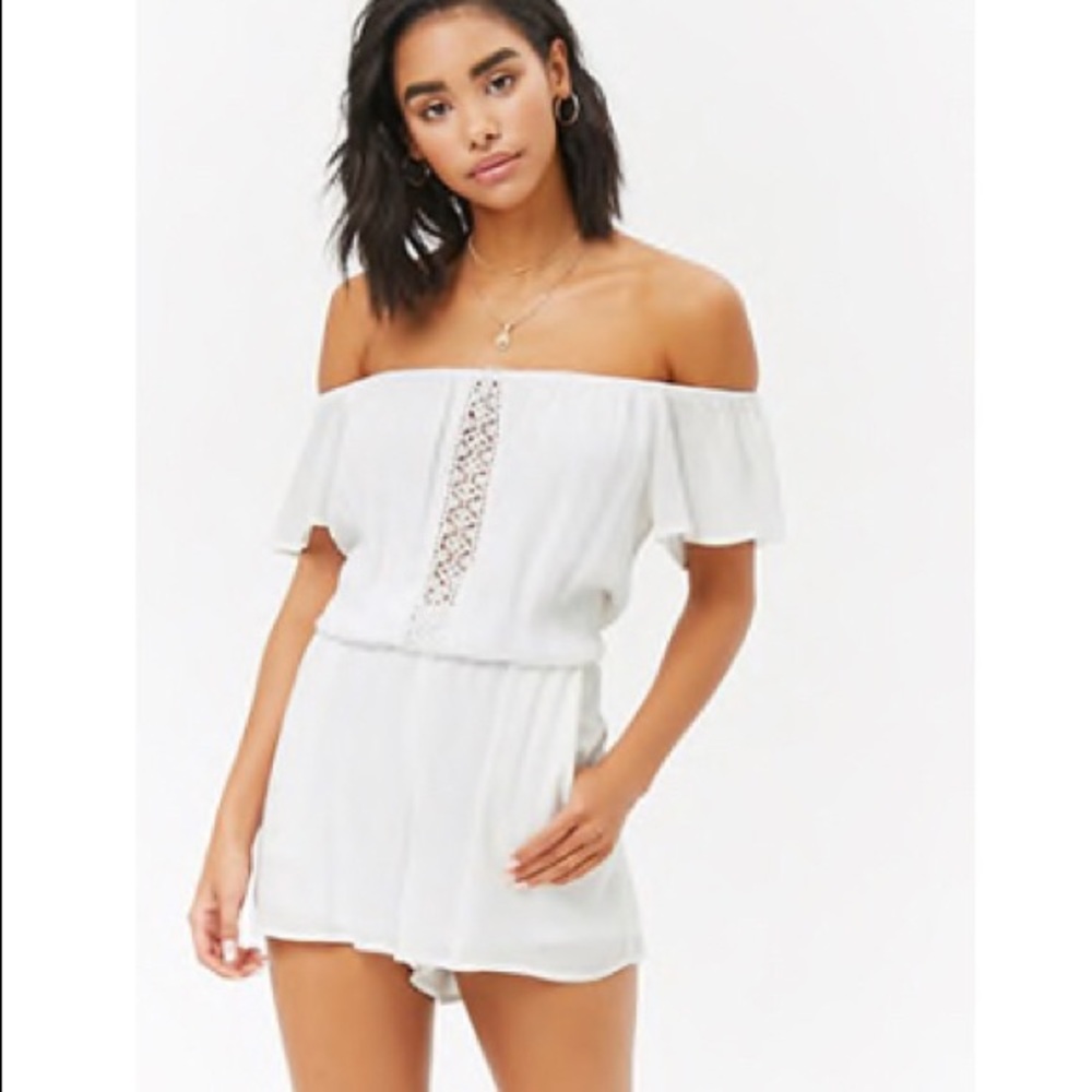 F21 OFF SHOULDER ROMPER